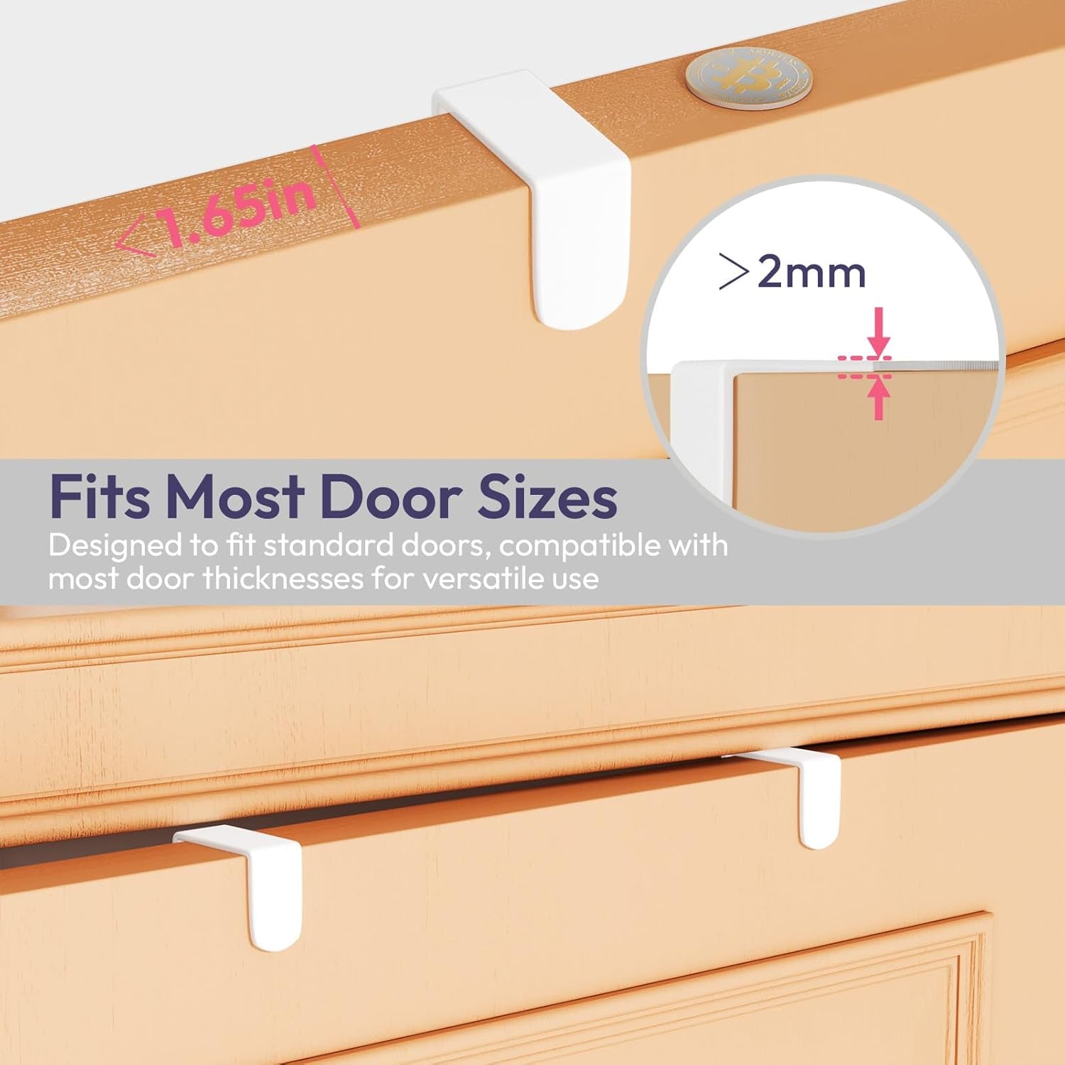 Over the Door Hook with 16 Hooks & 2 Mesh Baskets - Heavy Duty over the Door Org